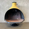 Vintage Mid Century Mustard Porcelain Enamel Majestic "Firehood" Fireplace