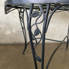 Vintage Wrought Iron Woodard Patio Set With Original Upholstered Seats