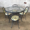 Vintage Wrought Iron Woodard Patio Set With Original Upholstered Seats