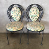 Vintage Wrought Iron Woodard Patio Set With Original Upholstered Seats