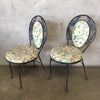 Vintage Wrought Iron Woodard Patio Set With Original Upholstered Seats