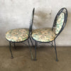 Vintage Wrought Iron Woodard Patio Set With Original Upholstered Seats
