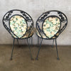 Vintage Wrought Iron Woodard Patio Set With Original Upholstered Seats
