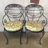 Vintage Wrought Iron Woodard Patio Set With Original Upholstered Seats