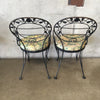 Vintage Wrought Iron Woodard Patio Set With Original Upholstered Seats
