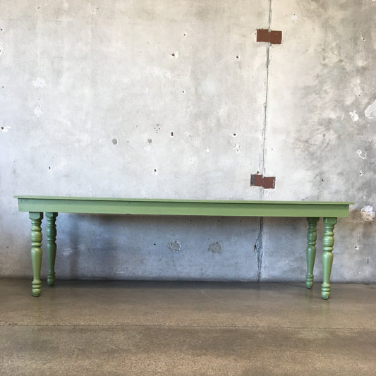 Painted Maple Wood Base Farm Table With Turned Wood Legs