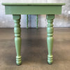 Painted Maple Wood Base Farm Table With Turned Wood Legs