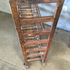 Antique Wood Shoe Rack with Five Glass Shelf Inserts