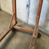 Antique Wood Shoe Rack with Five Glass Shelf Inserts
