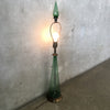 1960's Blenko Glass Green Table Lamp With Original Finial