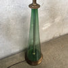 1960's Blenko Glass Green Table Lamp With Original Finial