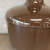 Vintage Mid Century Modern Brown Porcelain Enamel Fisnish Malm Fire Drum 2 - HOLD