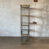 Hollywood Regency Metal Etagere With Glass Shelving