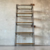 Hollywood Regency Metal Etagere With Glass Shelving