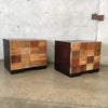 Pair Of Environment Reclaimed Wood Side Tables