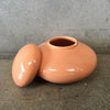 1980's Peach Deco Lidded Container