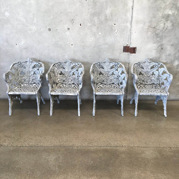 Four Iron Fern Pattern Chairs - Circa 1900's