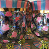 Set of Ten Mackenzie Childs Circus Rose Arbor Goblets