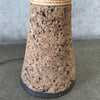 Mid Century Modern Danish Cork & Rope Table Lamp with Linen Shade