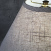 Mid Century Modern Danish Cork & Rope Table Lamp with Linen Shade