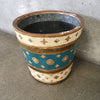 Large Vintage Florentine Waste Bucket with Metal Straps and Tin Liner