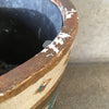 Large Vintage Florentine Waste Bucket with Metal Straps and Tin Liner