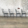 Set of Four Salterini Style Iron Arm Chairs
