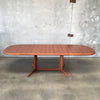 Mid Century Danish Teak Dining Table With Two Leaves