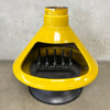 Vintage Mid Century Modern Yellow Glazed Ceramic and Metal "Aztec" Fireplace