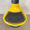 Vintage Mid Century Modern Yellow Glazed Ceramic and Metal "Aztec" Fireplace