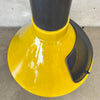 Vintage Mid Century Modern Yellow Glazed Ceramic and Metal "Aztec" Fireplace
