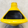 Vintage Mid Century Modern Yellow Glazed Ceramic and Metal "Aztec" Fireplace