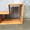 70's Solid Oak Laminated L Shape Bookcase