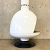 Vintage MCM White Porcelain Enamel Malm Fire Drum 3 Fireplace