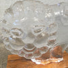 Skruf Glass Lion Sculpture on Wood Base by Lisa Larson