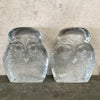 Pair of Vintage Blenko Clear Glass Owl Bookends Product Image