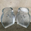 Pair of Vintage Blenko Clear Glass Owl Bookends Product Image