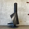 Vintage Mid Century Modern Matte Black Majestic "Firehood" Fireplace