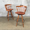 Pair Of Vintage Nakashima Inspired Bar Stools