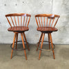 Pair Of Vintage Nakashima Inspired Bar Stools