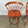 Pair Of Vintage Nakashima Inspired Bar Stools