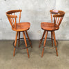 Pair Of Vintage Nakashima Inspired Bar Stools