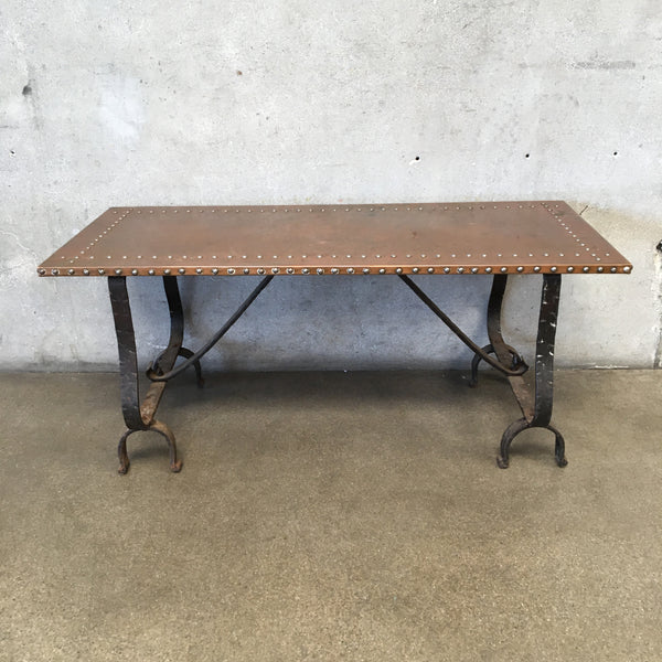 Monterey Furniture Early Copper Top - Wrought Iron Base Table