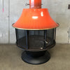 Spin-A-Fire 1970's Orange Porcelain Enamel Fireplace By Malm