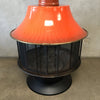 Spin-A-Fire 1970's Orange Porcelain Enamel Fireplace By Malm