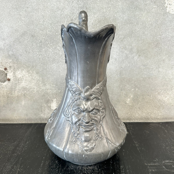 悪魔の顔 彫刻 金属製 カップ付き アンティーク ヴィンテージ