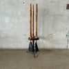 Vintage Mid Century Modern 1960s Seymour Wood Iron Fireplace Tool Set