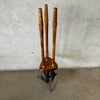 Vintage Mid Century Modern 1960s Seymour Wood Iron Fireplace Tool Set