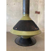 Mid Century Modern Green Glazed & Metal "Aztec" Fireplace