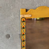 Monterey Furniture Mirror with Iron Straps and Floral Decoration